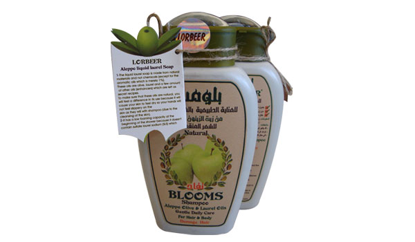  5-bio / herbes de shampooing:alepo líquido laurel jabón: Blooms Champú Cabello quebradizo 400 ml (513)